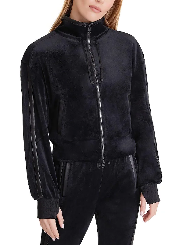 Womens Velour Sporty Soft Shell Jacket