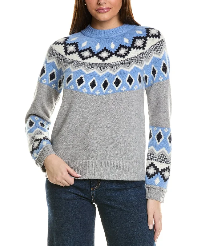 Hannah Rose Fairisle Wool, Angora & Cashmere-Blend Sweater