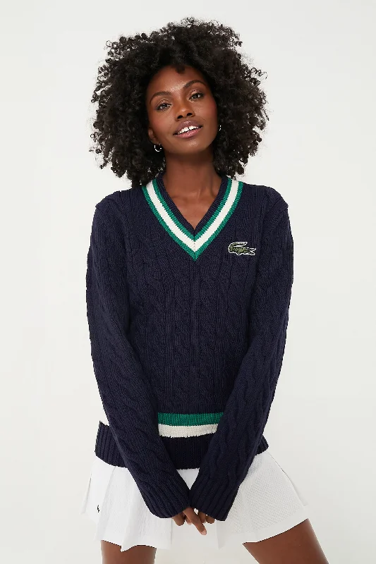 Marine Classic Cable Knit Tennis Sweater