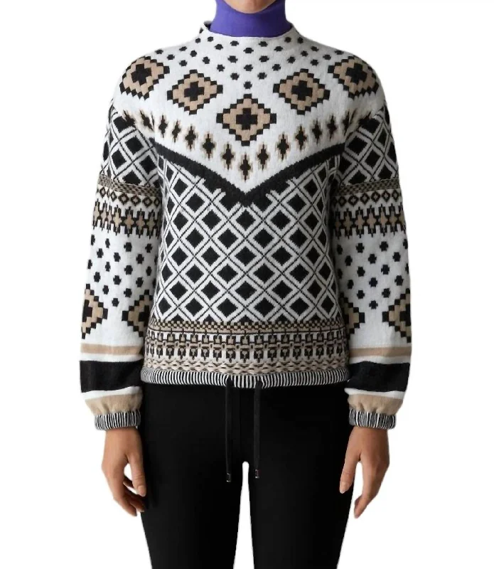 Najla Sweater In Beige/black