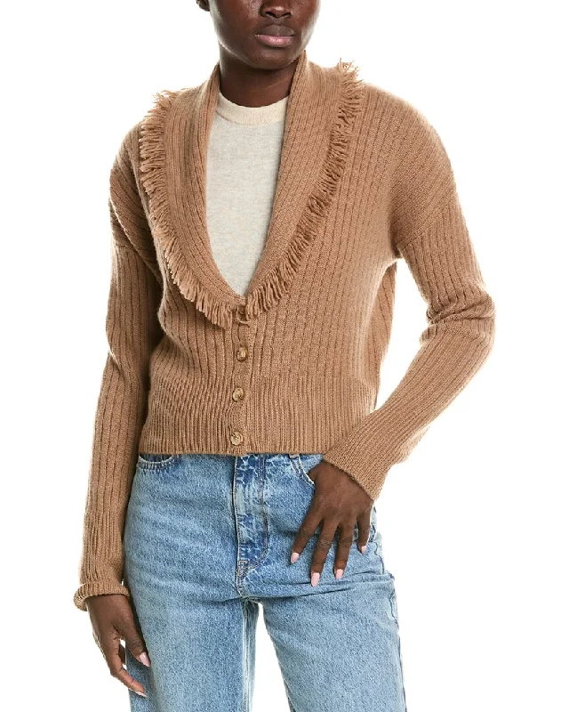 QUINN Jersey Waterfall Wool & Cashmere-Blend Cardigan