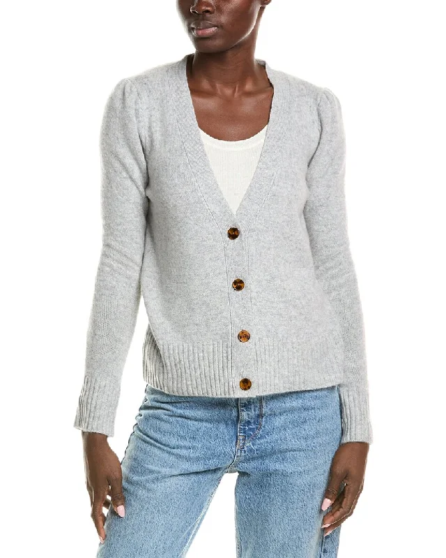 QUINN Puff Sleeve Cashmere Cardigan