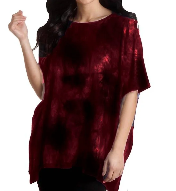 Super Soft Tie Dye Poncho In Fire