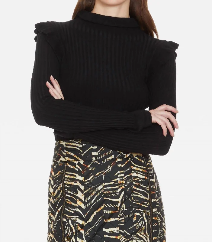 Tinley Turtleneck Top In Black