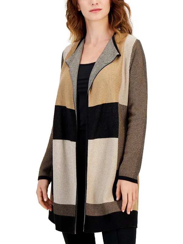 Womens Cotton Blend Open Front Cardigan Sweater