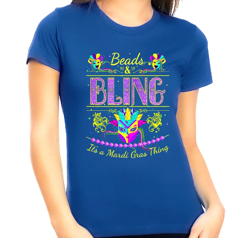 Funny Mask Plus Size Mardi Gras Shirts Beads and Bling It's a Mardi Gras Thing Mardi Gras Outfit for Women