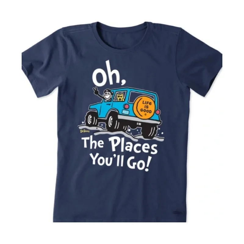 Life Is Good Women's Dr. Seuss Oh The Places You'll Go Crusher Tee - Darkest Blue - ONLINE STORE CREDIT/EXCHANGE ONLY