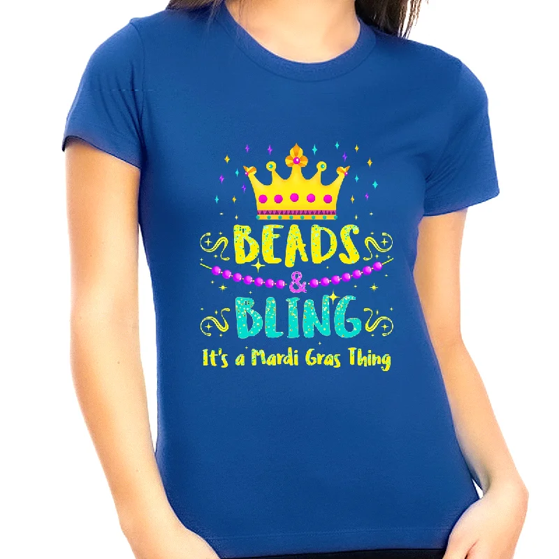 Plus Size Mardi Gras Shirts for Women Beads and Bling It's Mardi Gras Shirt Mardi Gras Outfit for Women