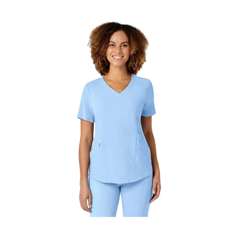 WonderWink Women's Renew V Neck Scrub Top - Powder Blue - ONLINE STORE CREDIT/EXCHANGE ONLY