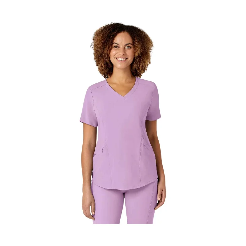 WonderWink Women's Renew V Neck Scrub Top - Violet Tulle - ONLINE STORE CREDIT/EXCHANGE ONLY