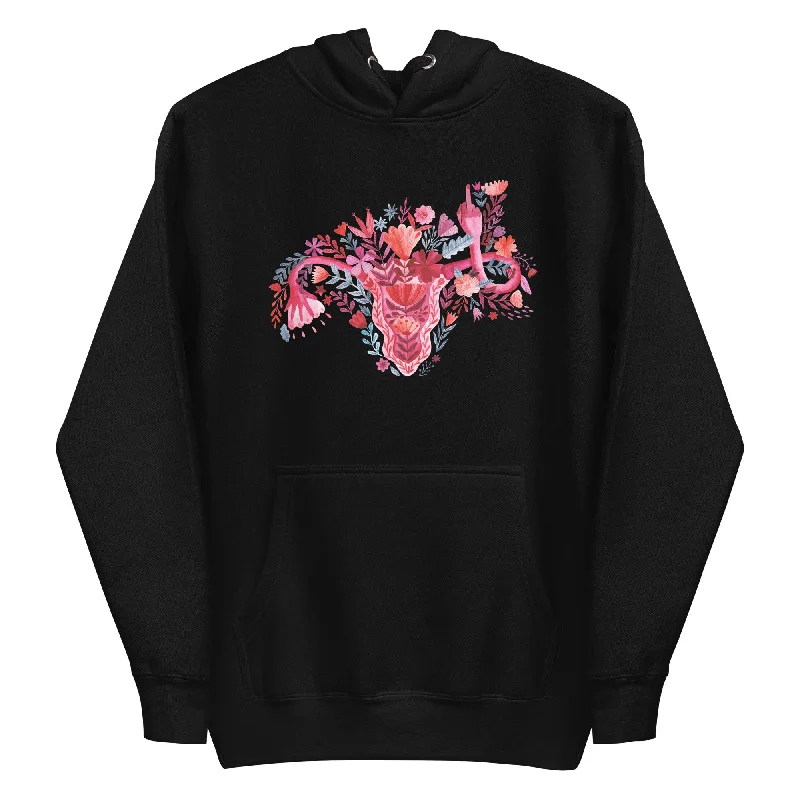 Middle Finger Watercolor Uterus -- Hoodie