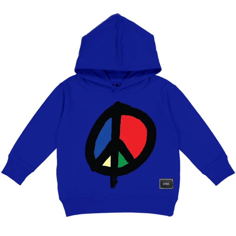 WE WANT PEACE HOODY (ROYAL)