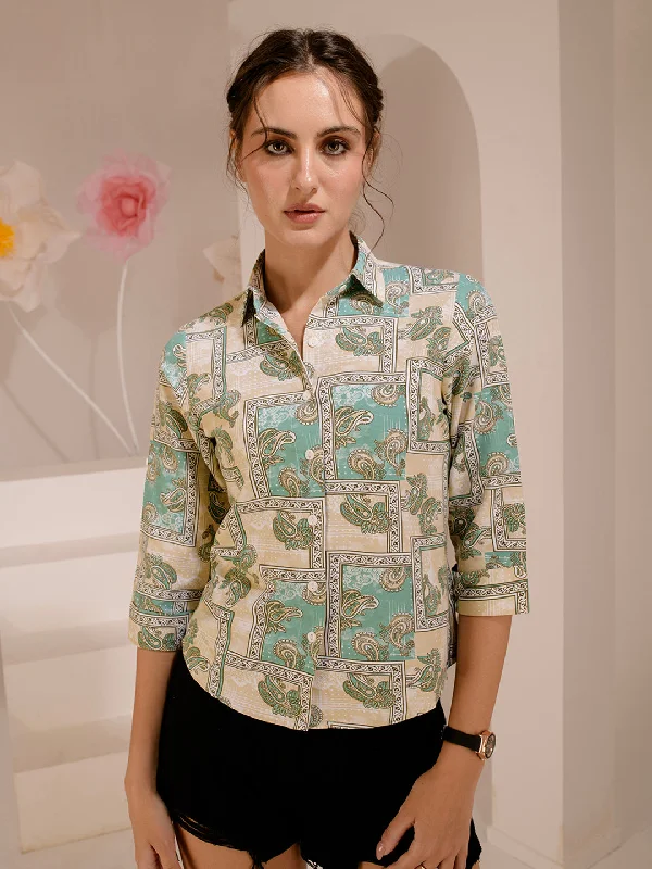 TANDUL  Women Regular Fit Printed Built-up Collar Casual Shirt