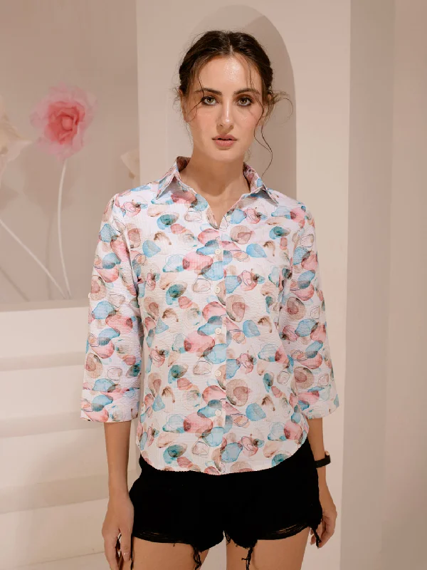 TANDUL  Women Regular Fit Printed Built-up Collar Casual Shirt