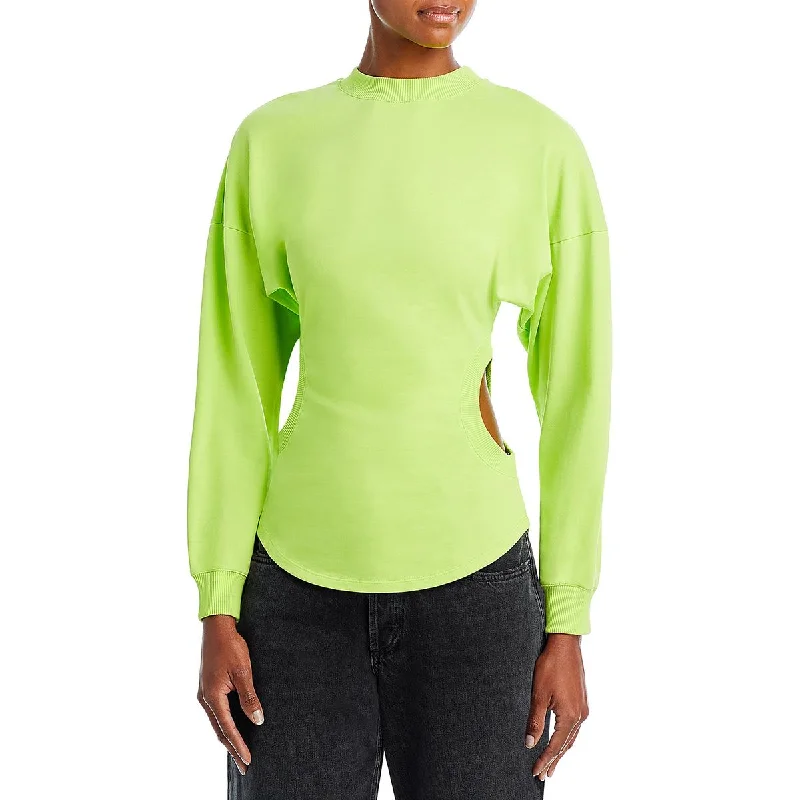 A.W.A.K.E MODE Womens Long Sleeve Ribbed Trim Pullover Top