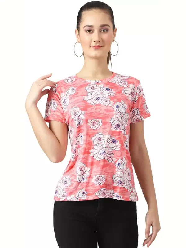 TANDUL  Printed Women Round Neck Multicolor T-Shirt