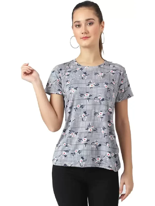 TANDUL  Printed Women Round Neck Multicolor T-Shirt