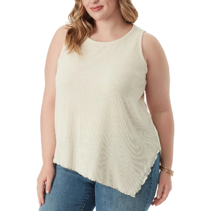 Jessica Simpson Womens Plus Sleeveless Ribbed Pullover Top