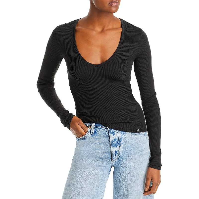 Rag & Bone Womens Long Sleeve Scoop Neck Pullover Top