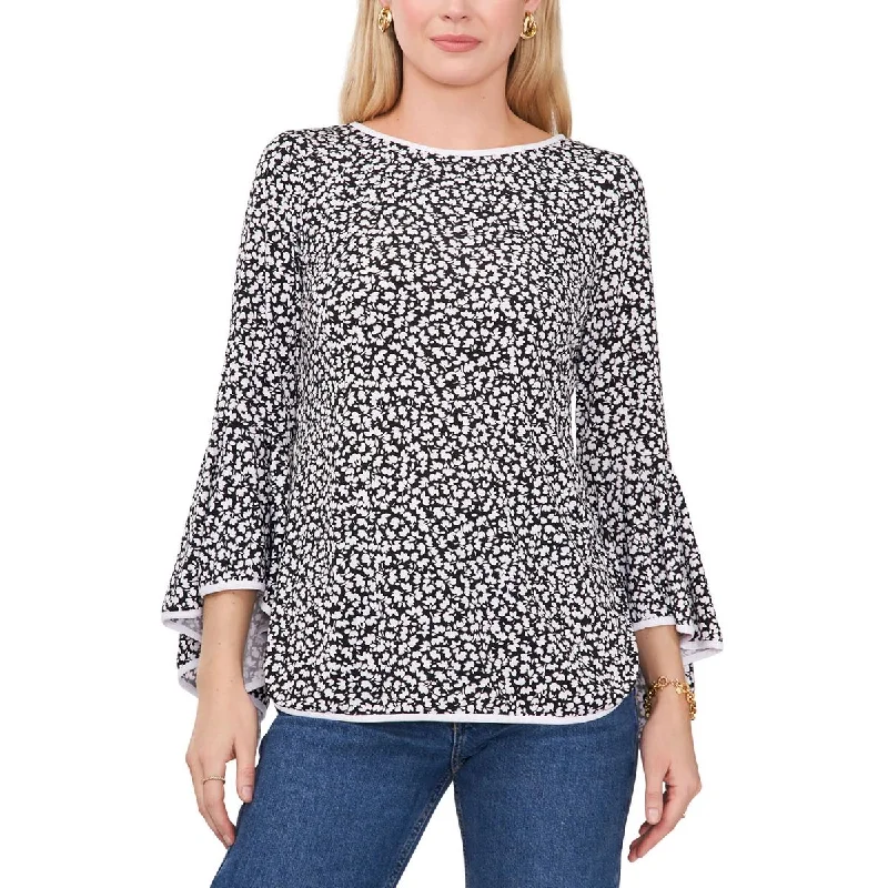 Sam and Jess Womens Printed Bell Sleeve Pullover Top