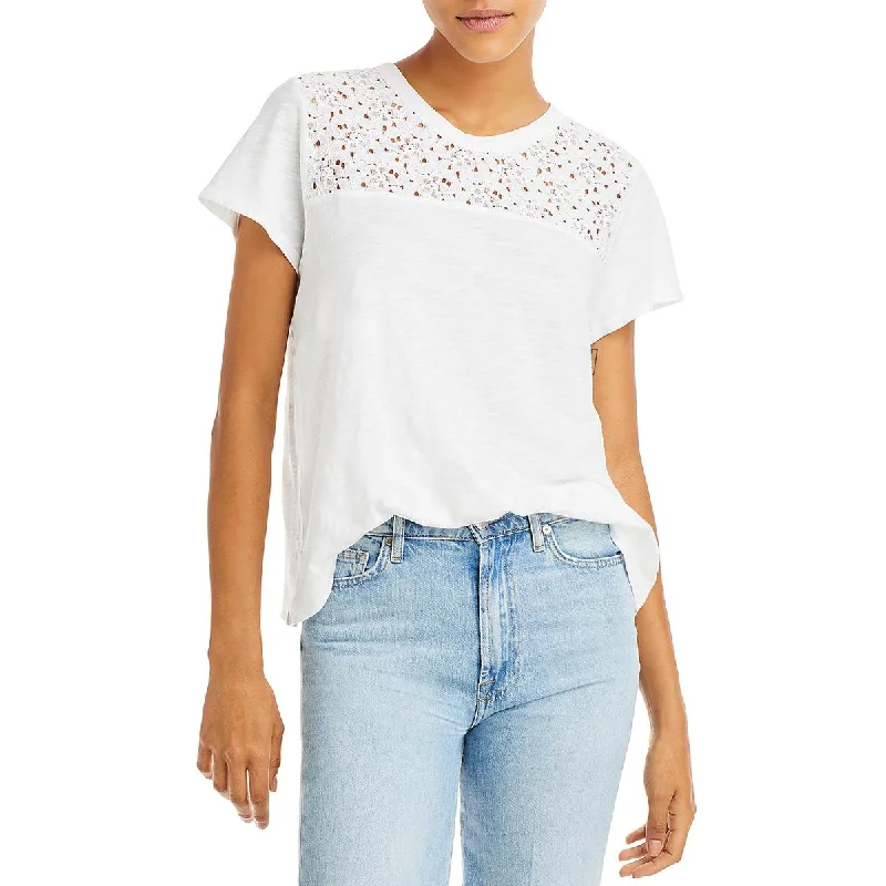 Wilt Womens Short Sleeve Lace Pullover Top