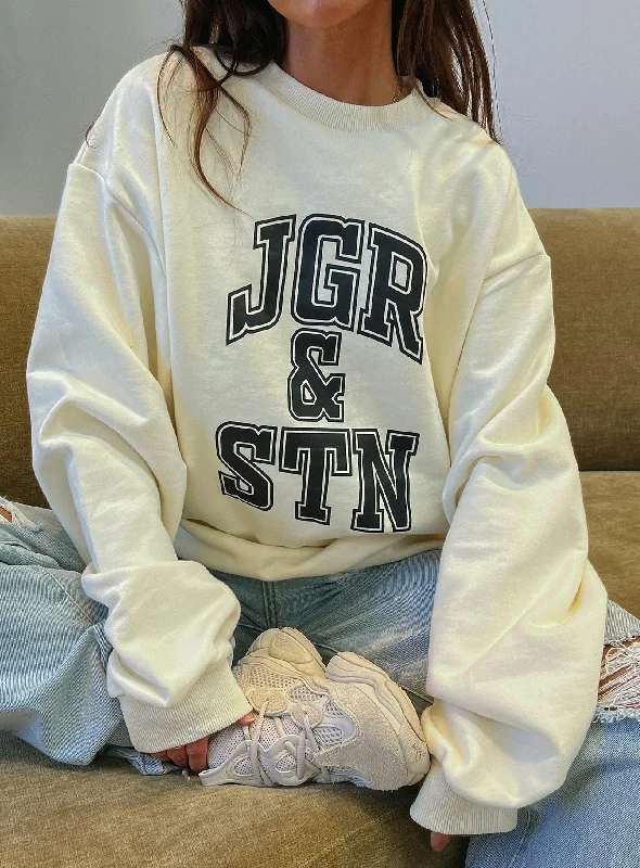 JGR & STN Oversized Sweatshirt Vanilla/Black