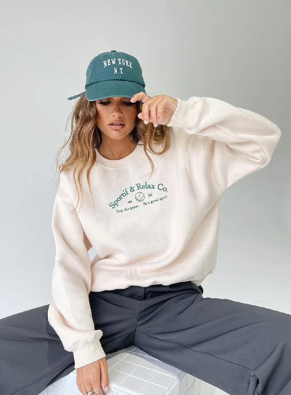 MVP Oversized Crewneck Sweatshirt Cream