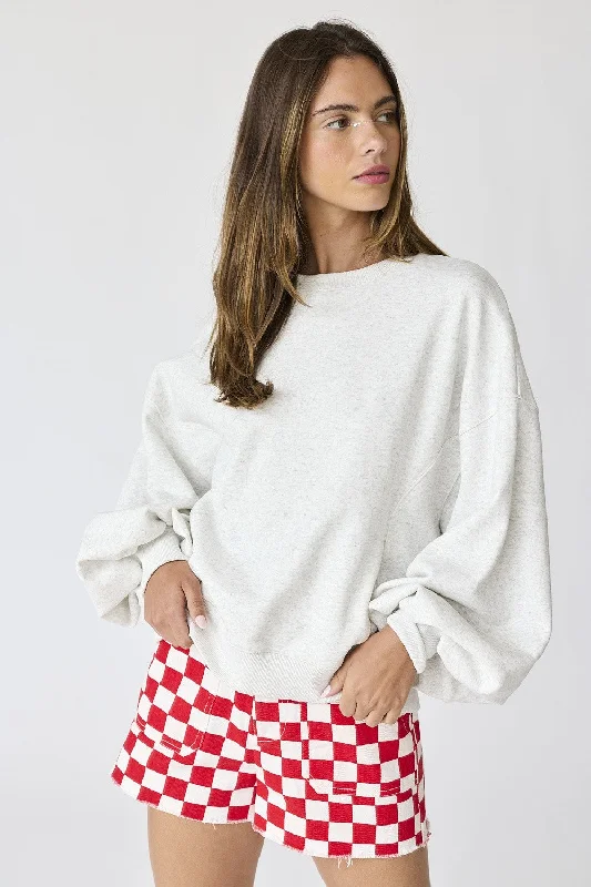 Ivory Oversized Balloon Sleeve Sweatshirt