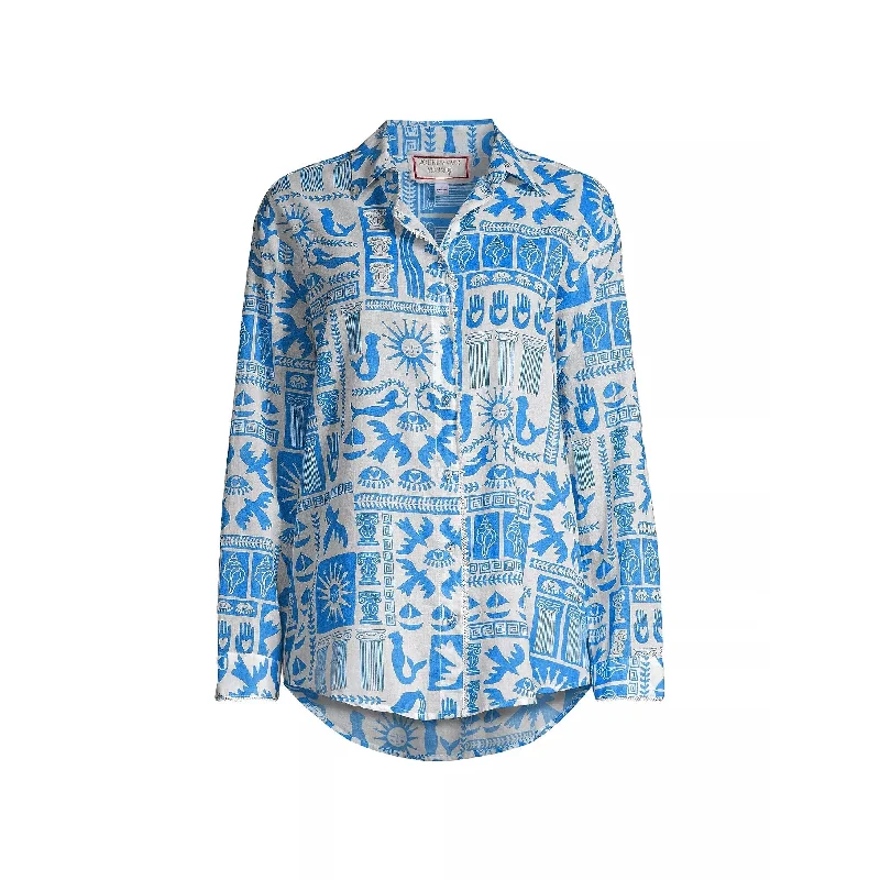 Johnny Was Womens Acantha Oversized Shirt Multi