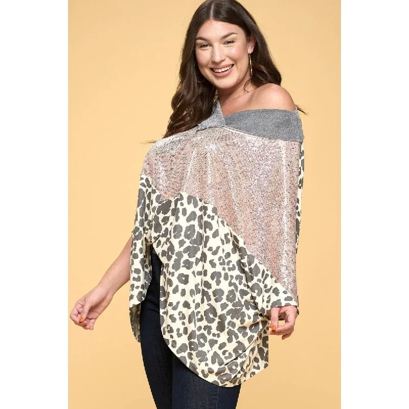 Multi Print Oversized VNeckline