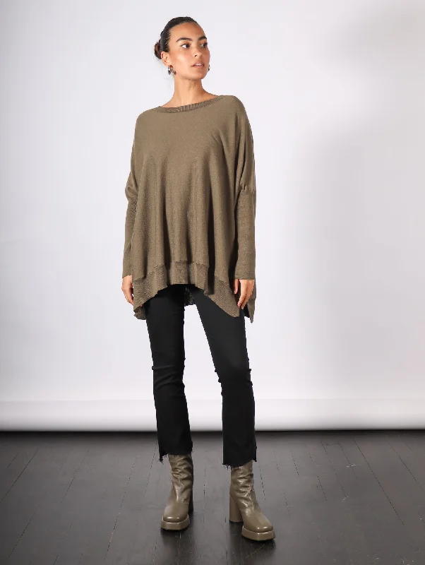 Oversized Crewneck Sweater in Loden by Planet