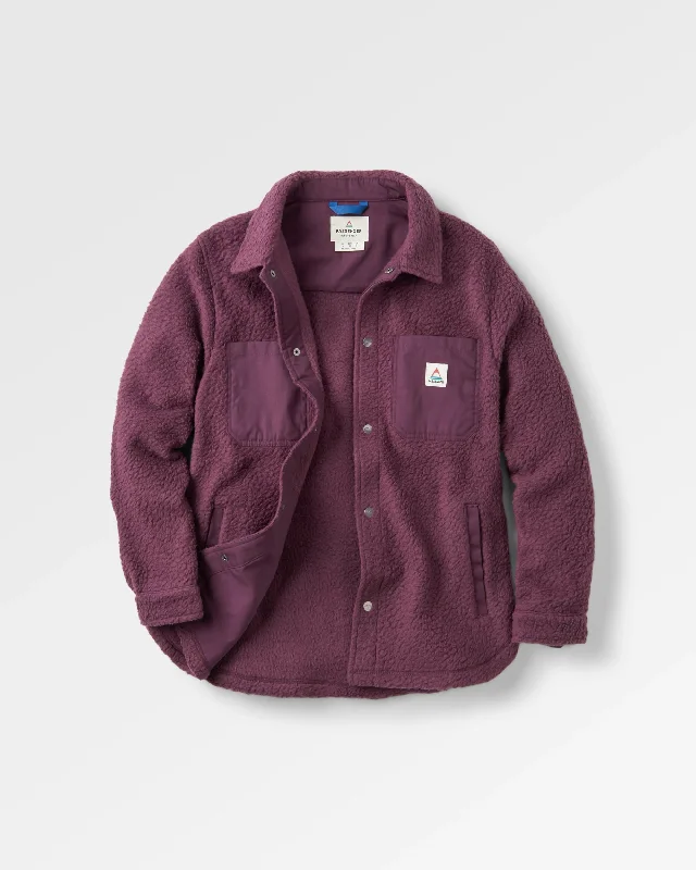 Rappel Recycled Sherpa Oversized Shirt - Deep Plum