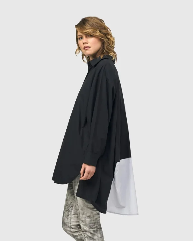 Urban Oversized Trapeze Shirt, Black