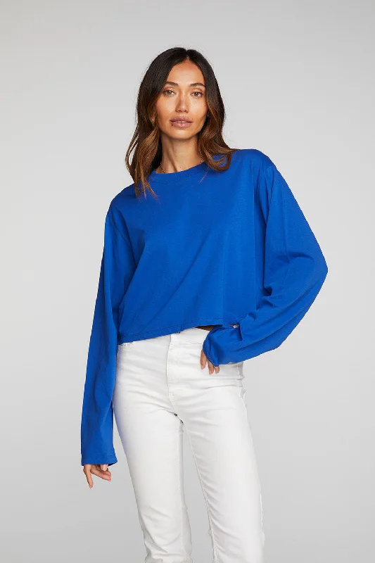 Cotton Jersey Cropped Long Sleeve Tee