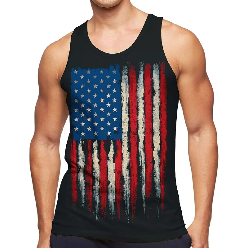 American Flag Black Funny Tank Top