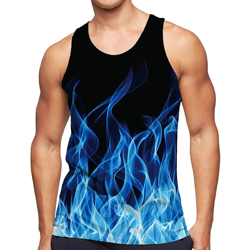 Blue Flame Funny Tank Top