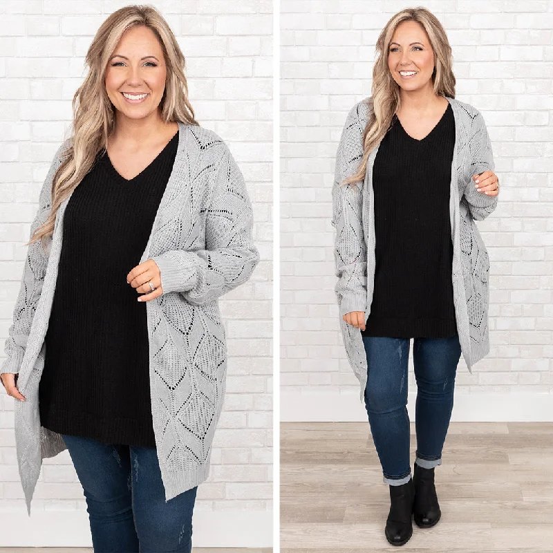 Channel Your Inner Bliss Cardigan, Gray