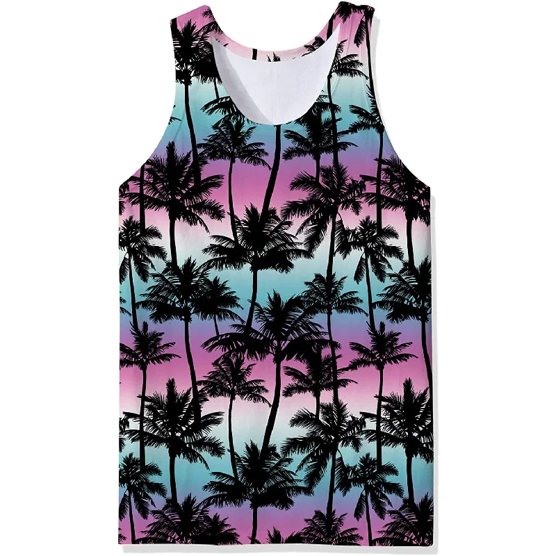 Colorful Palm Tree Funny Tank Top