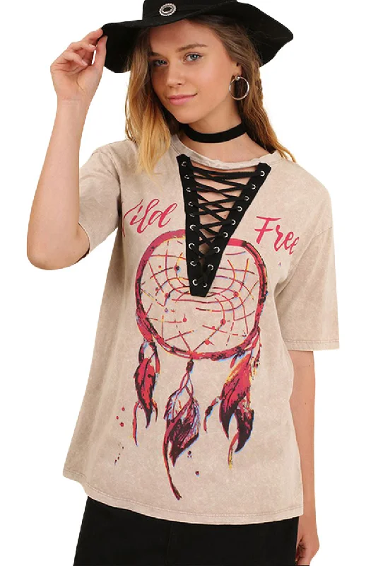 Dream Catcher Graphic Top, Latte