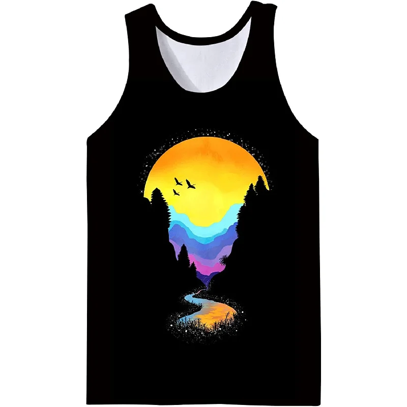 Forest Sunset Funny Tank Top