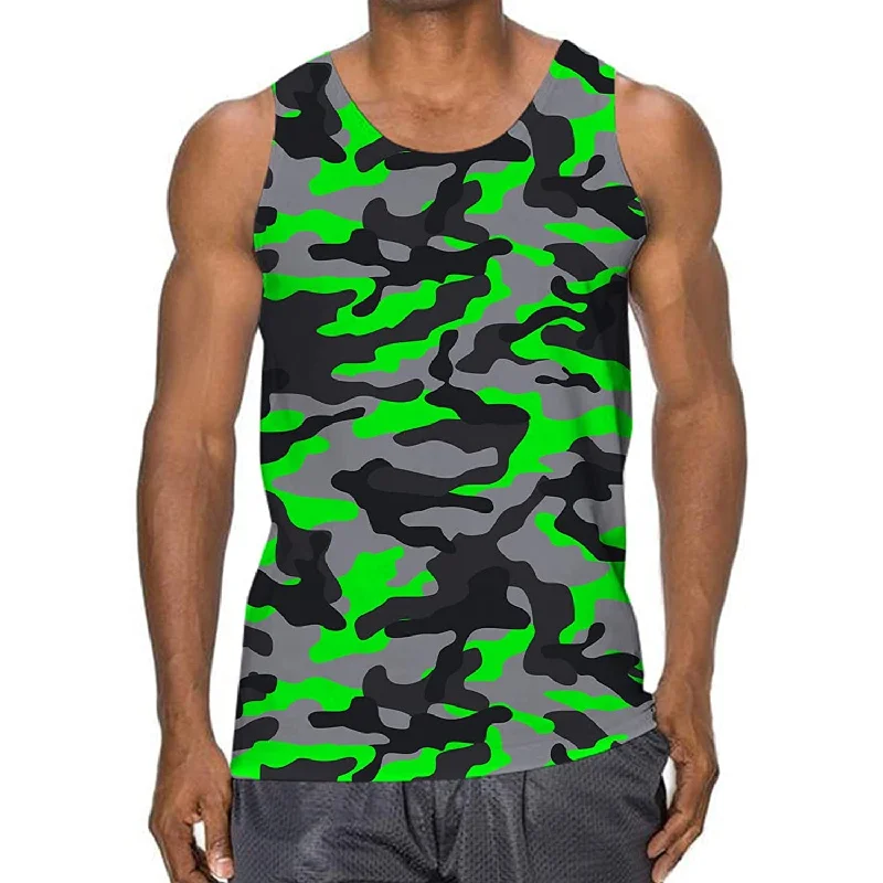 Green Camouflage Funny Tank Top