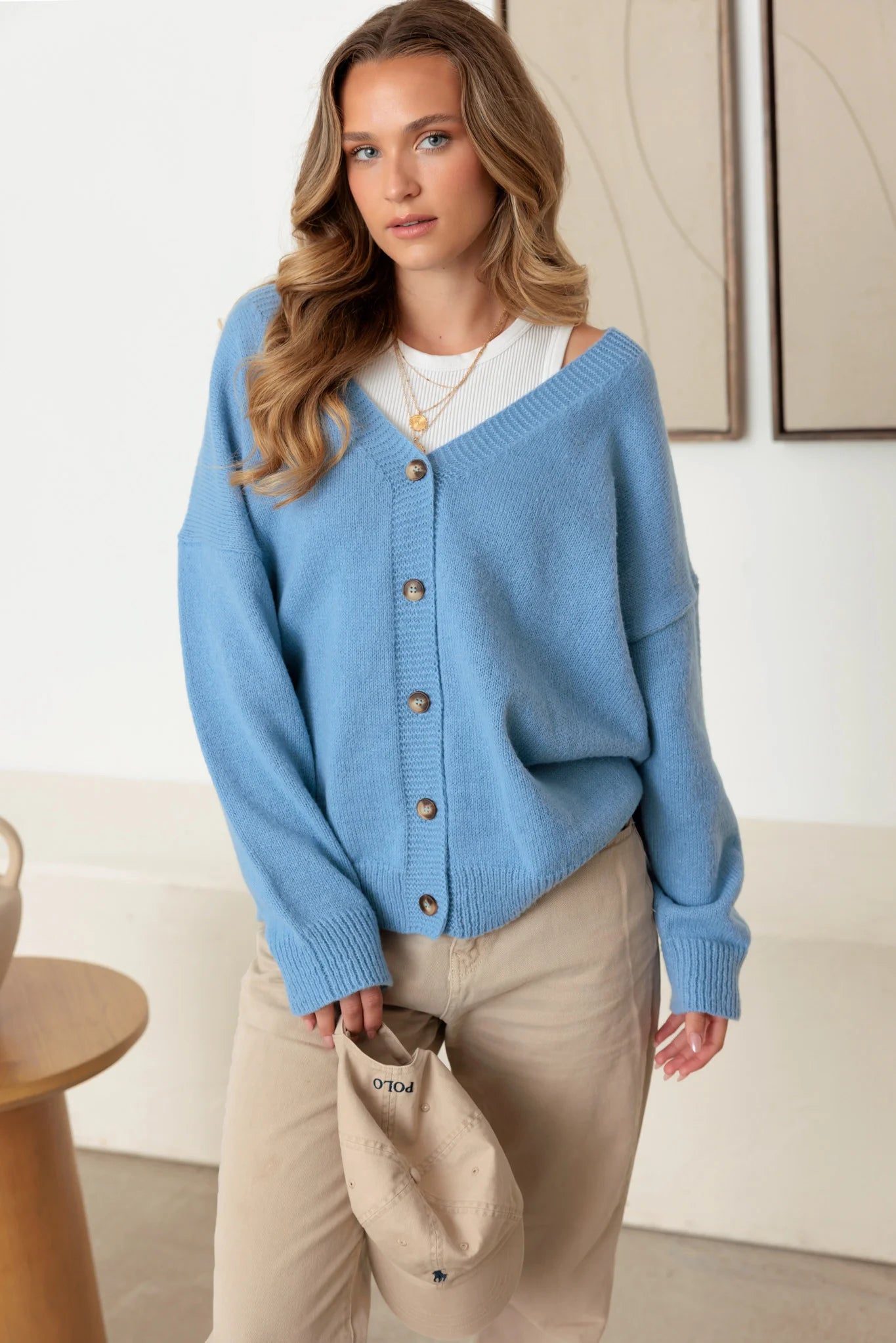 Oversize Long Sleeve V-Neck Sweater Cardigan