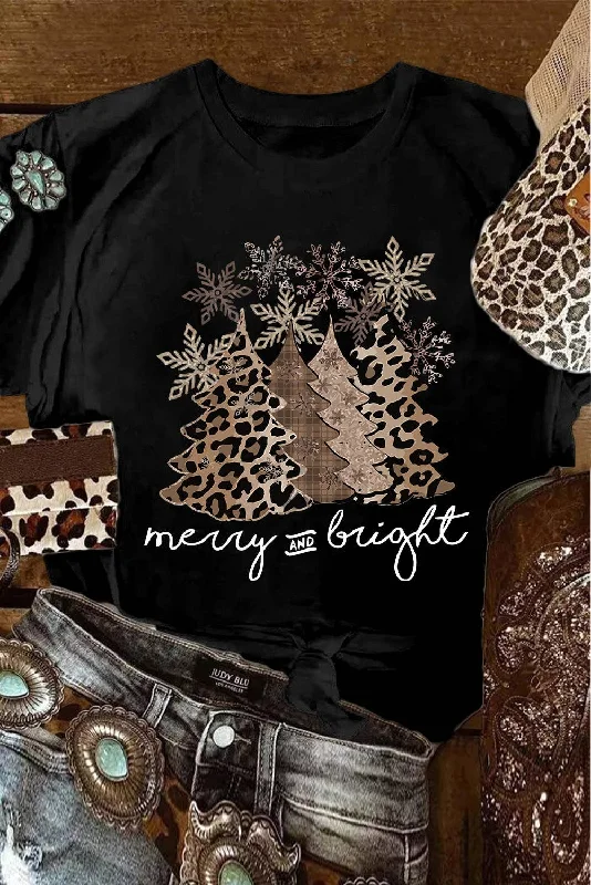 Leopard Christmas Tree Graphic Tee