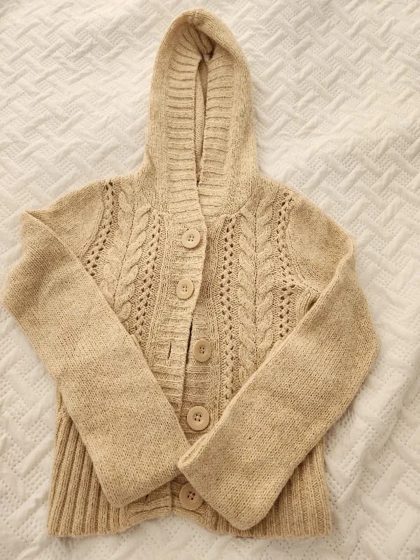 MUDD Beige Cardigan/Sweater with a Hood, very warm Women's - S