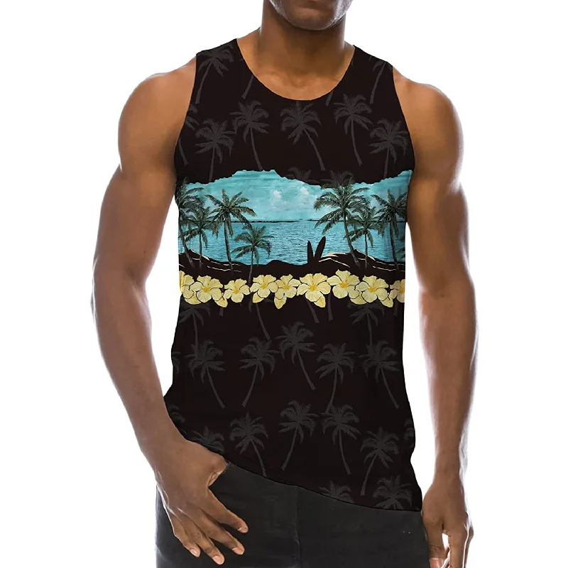 Palm Tree Flowers Funny Tank Top