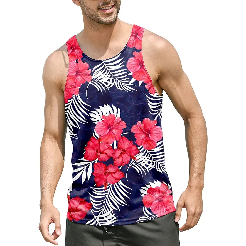 Red Floral Funny Tank Top