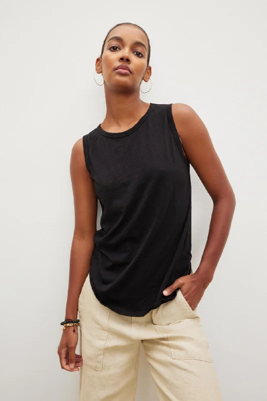 Taurus03BK Velvet Muscle Tee Tank