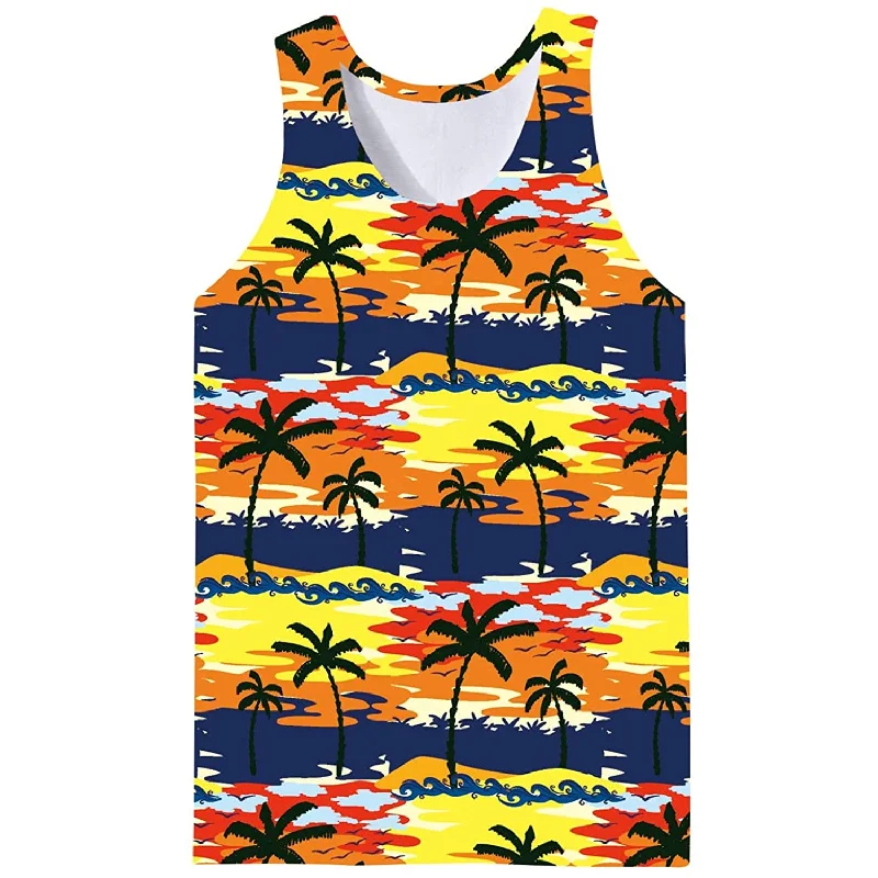 Yellow Coconut Tree Funny Tank Top